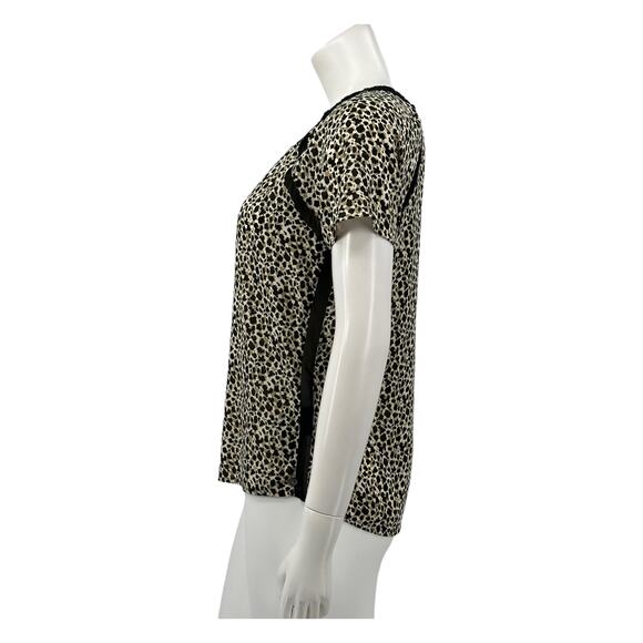 Maison Scotch & Soda Top Women 1 Small Dreams of Paradise Tan Black Sheer Dainty - Picture 5 of 10